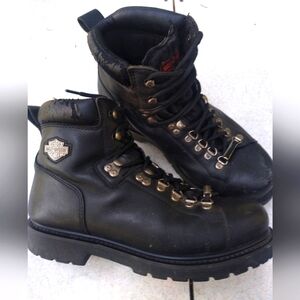 Men's 10 Harley Davidson Moto Boots Black Leather